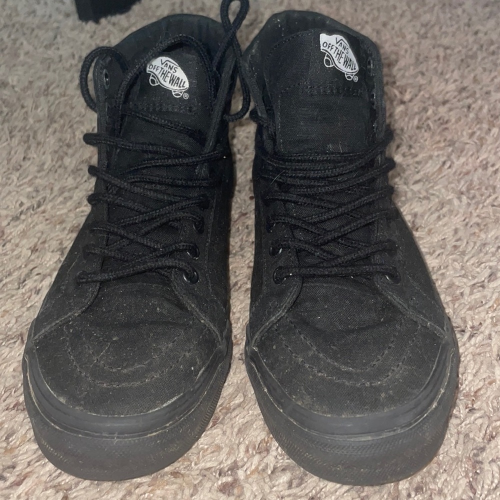 High top all black vans